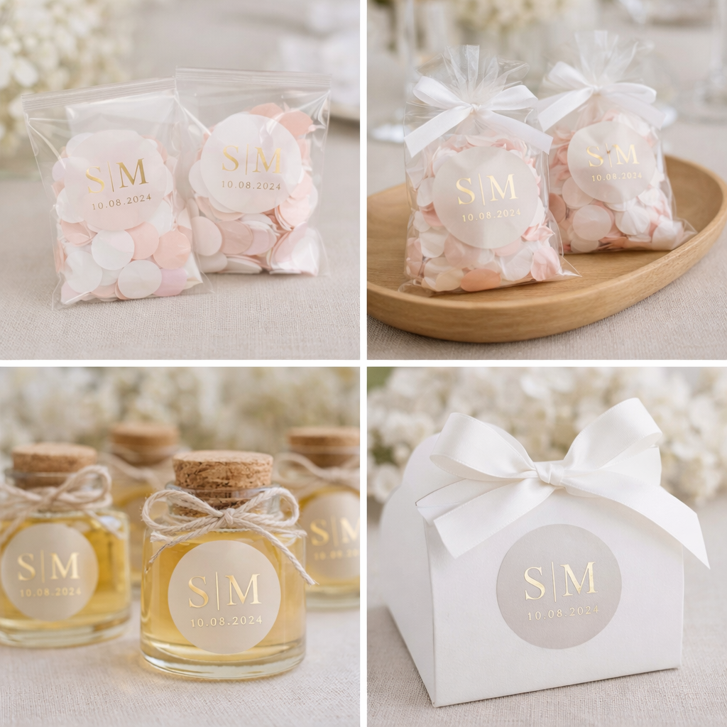 Classic Initials Wedding Stickers