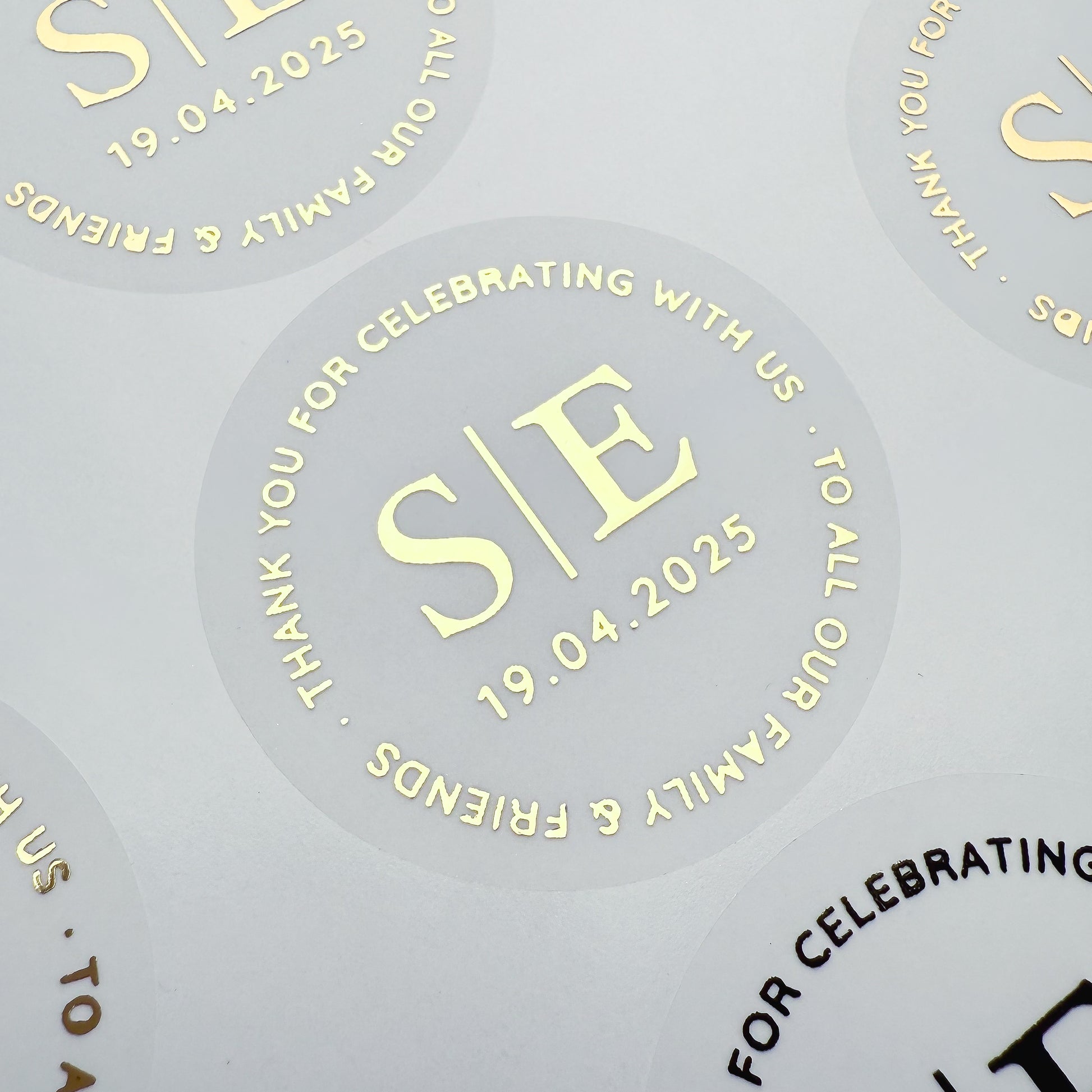 Classic Initials Thank You Personalised Wedding Stickers