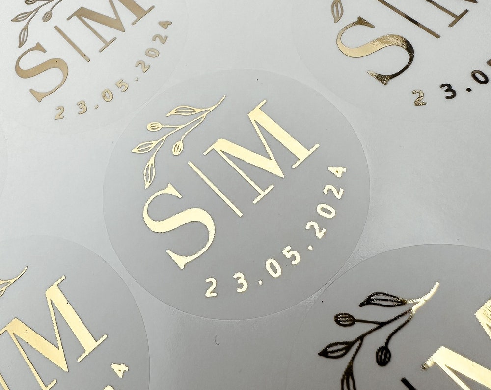 Personalised Floral Leaf Wedding Stickers