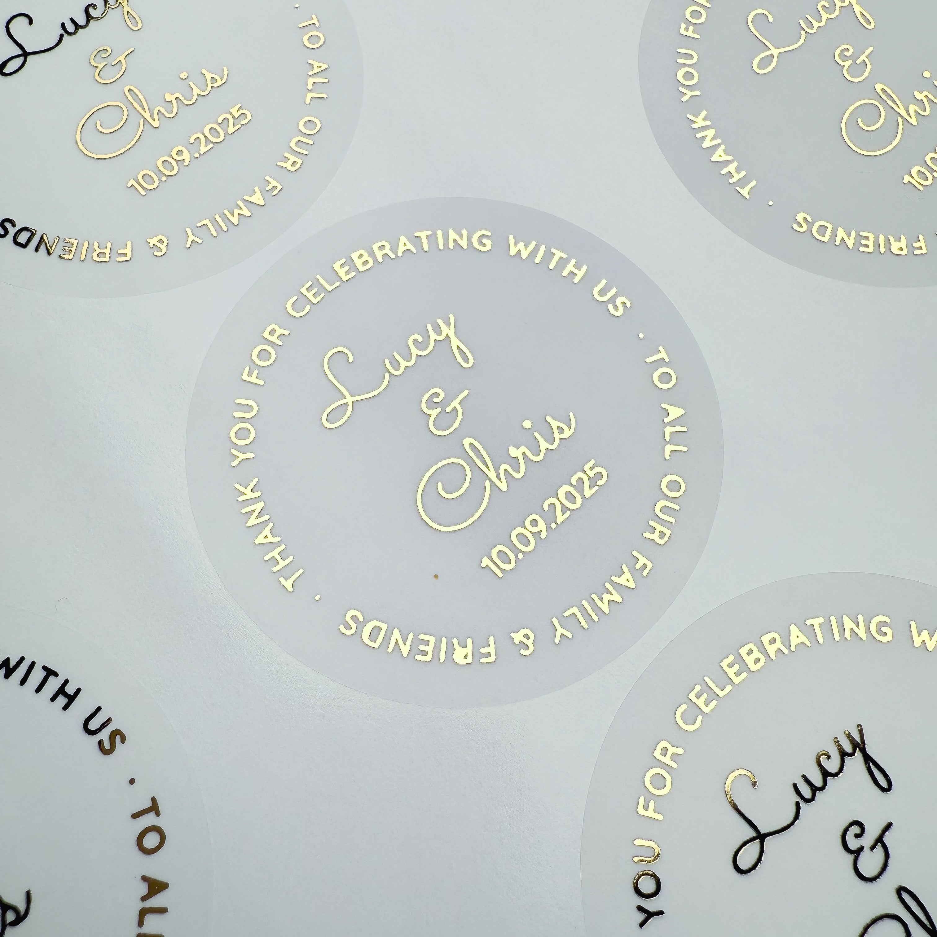 Romantic Thank You Personalised Wedding Stickers
