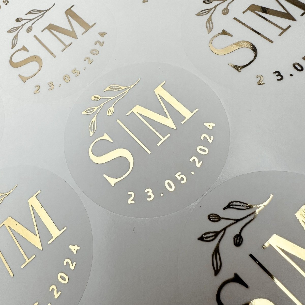 Floral Initial Wedding Stickers - Cosy & Sparkle