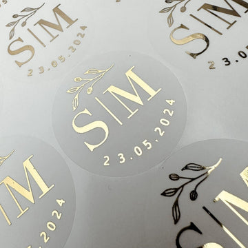 Floral Initial Wedding Stickers - Cosy & Sparkle