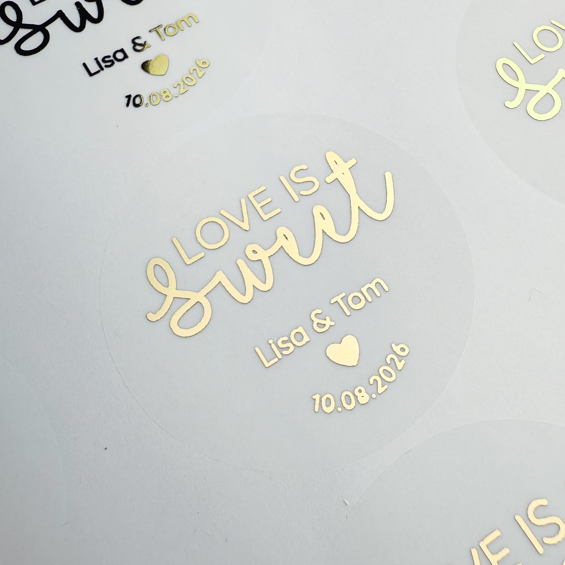 Personalised 'love is sweet' Wedding favour Stickers